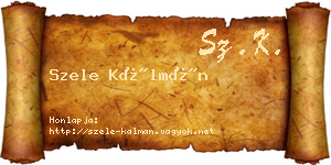 Szele Kálmán névjegykártya